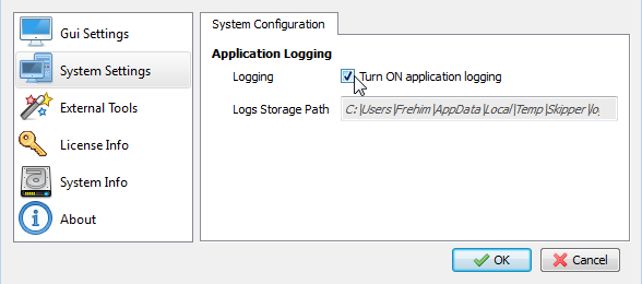 Turn on application logging