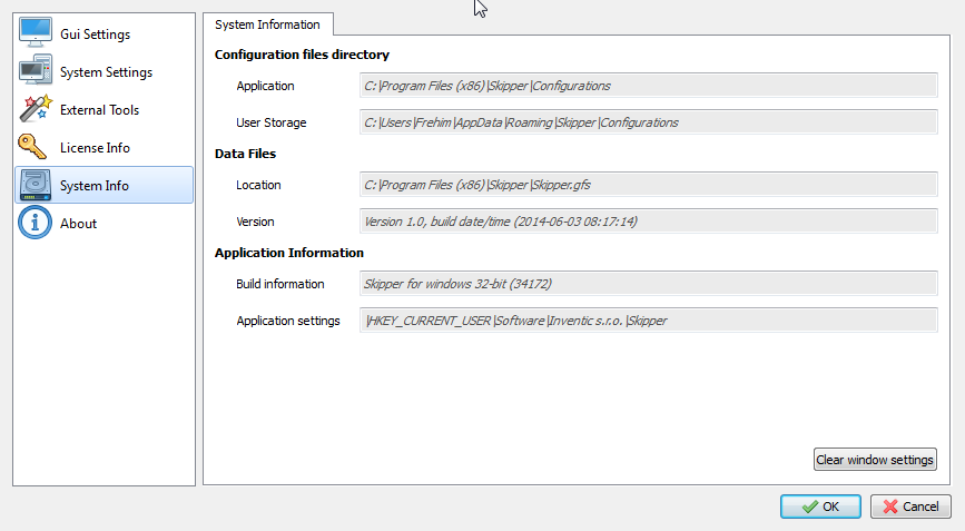 Skipper configuration files location