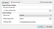 Configure export settings Configure CakePHP schema definitions export settings in Skipper
