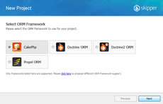 Select CakePHP ORM in Skipper New project wizard