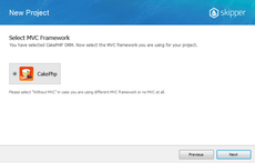 Select CakePHP framework in Skipper New project wizard