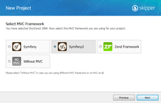 Select Symfony framework in Skipper New Project wizard