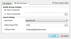 Configure export settings Configure Doctrine2 schema definition files export settings