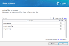 Confirm files to import in Skipper schema definition import wizard