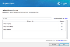 Confirm files to import Confirm files to import in Skipper schema definition import wizard