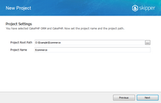 Select project name and directory in Skipper Doctrine2 schema definition files export wizard