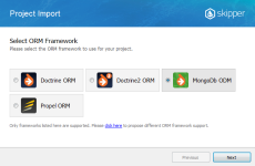 Select MongoDB ODM in Skipper schema definition import wizard