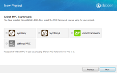 Select Symfony framework in Skipper definitions import wizard