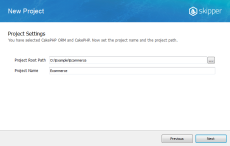 Project name and directory Select project name and directory in Skipper MongoDB ODM schema definition files export wizard