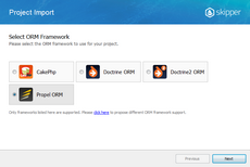 Select Propel ORM in Skipper Import schema defintions wizard