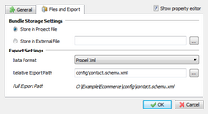 Configure Propel schema definition files export settings in Skipper