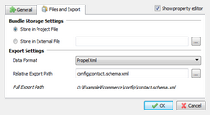 Configure export settings Configure Propel schema definition files export settings in Skipper
