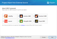 Now select ORM framework you are using In Skipper wizard select ORM framework you are using