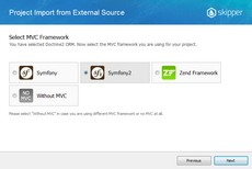 Select MVC framework Select MVC framework in Skipper import from MySQL Workbench wizard