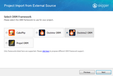 Select ORM framework in Skipper import from MySQL Workbench wizard
