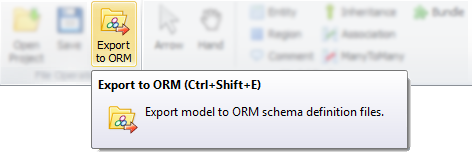 Skipper Ribbon menu - Export to ORM