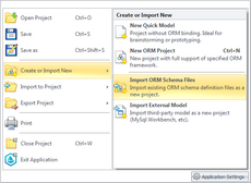 From main menu choose 'Import ORM Schema Files' From main Skipper menu choose 'Import ORM Schema Files'