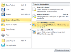 From main Skipper menu choose 'Import ORM Schema Files'