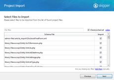 Check ORM schema files to be imported by Skipper