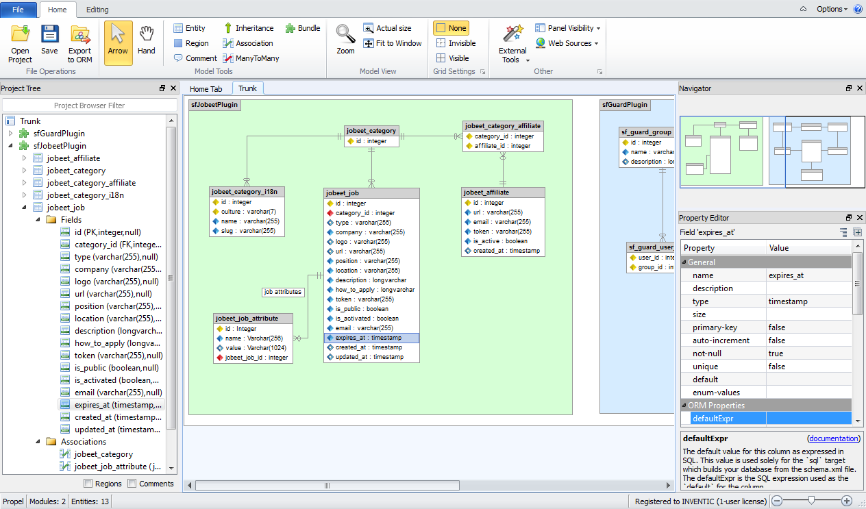 Doctrine2 ER diagram generated from schema definitions